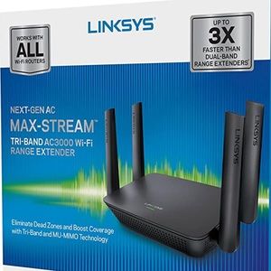 Linksys RE9000: AC3000 Tri-Band Wi-Fi Extender, Wireless Range Booster for home